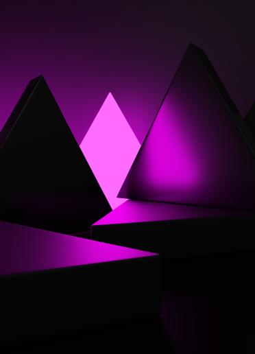 Dark and Neon Light Geometric Abstract Shape