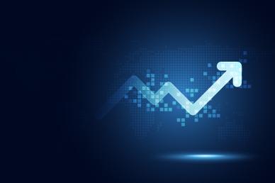 Futuristic raise arrow chart