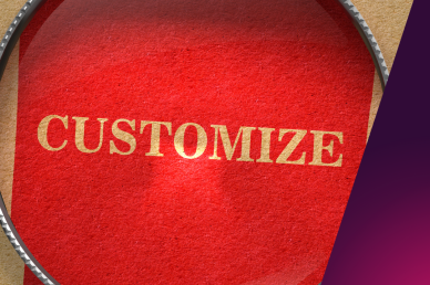 A picture of a button that says "Customize"