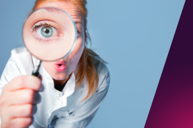 A person with a magnified eye
