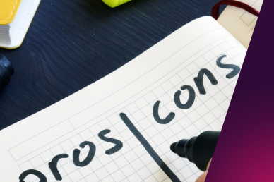 An image of a sheet reading pros and cons