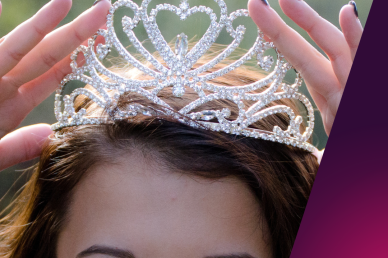 A woman wearing a tiara