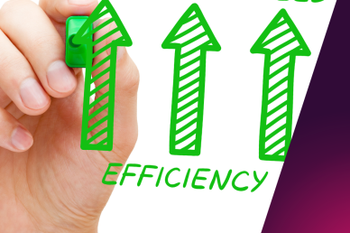A whiteboard drawing of efficiency graphics