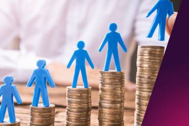 a stock image featuring coins with stick figures standing on them