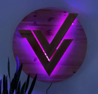 The logo in lights