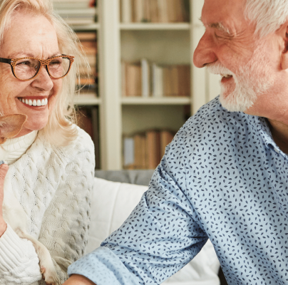 Retired couple at home