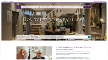 Mockup of Audley villages website