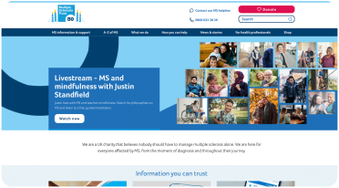 Mockup of MS Trust website
