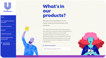 Mockup of Unilever website