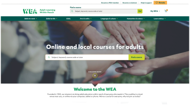 Mockup of WEA website