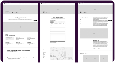 Mockup of wireframes in Figma