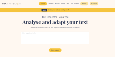 Text Inspector Website Homepage