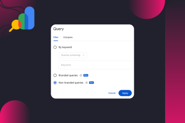Google Search Console query filter interface showing keyword, branded, and non-branded query options