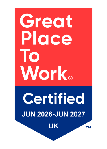 Great Place to Work Certified badge for the UK, valid from June 2026 to June 2027